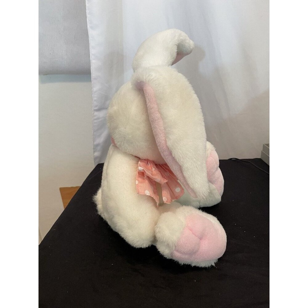 Vtg International Silver Co White Plush Bunny Rabbit Easter VG - Picture 4 of 9